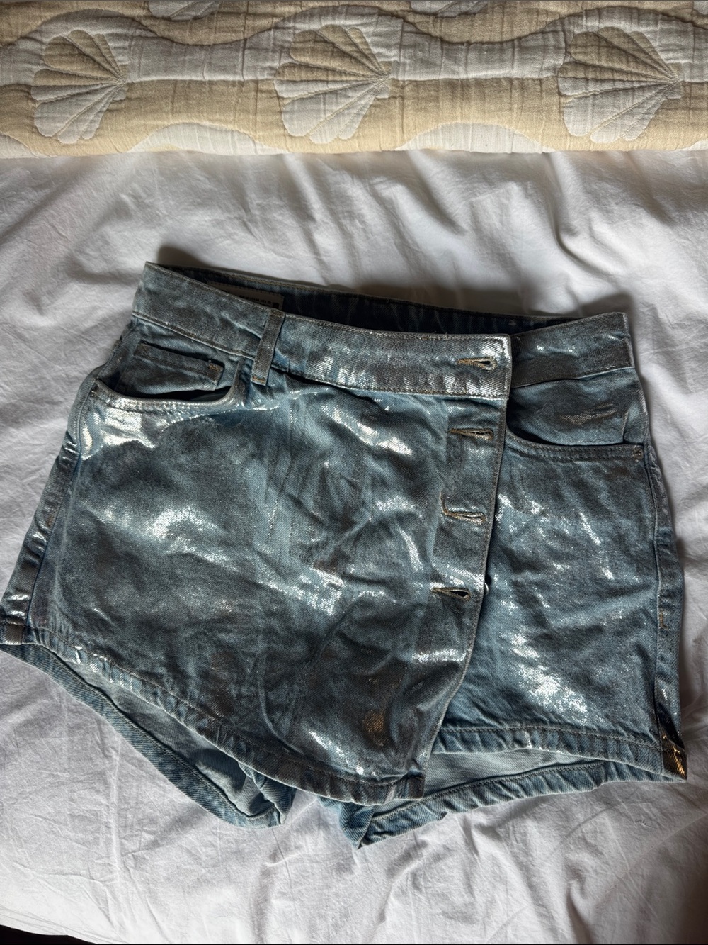 ZARA metallic Jean skort